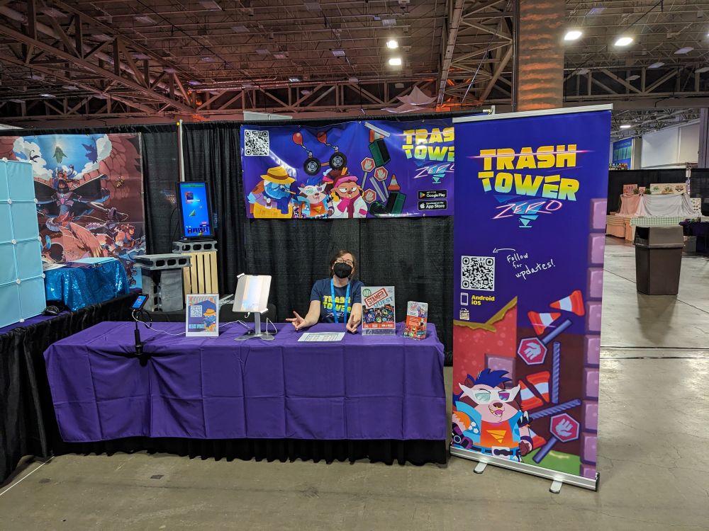 Event photographer at the Trash Tower booth.