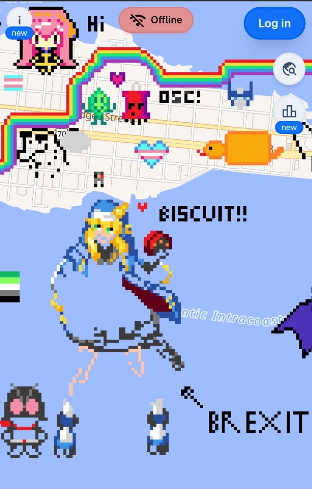 wplace.live pixel art of an incomplete Bridget guilty gear