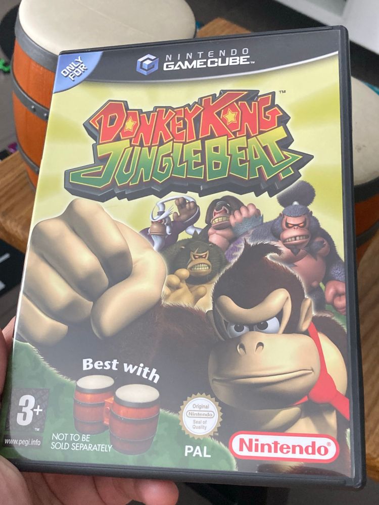 A copy of Donkey Kong Jungle Beat for GameCube.