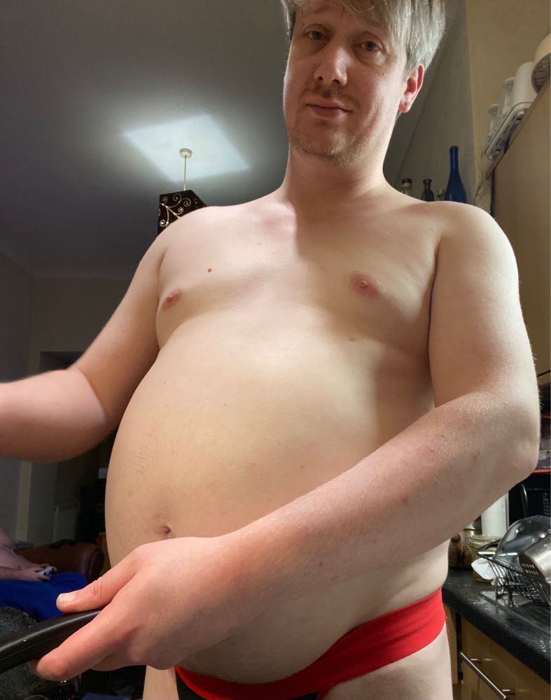 A fatty cooking another hefty meal.