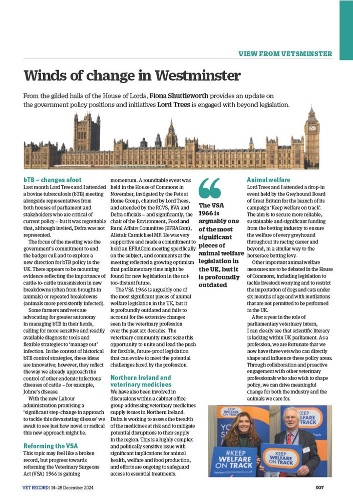 "Vetminster" column from Vet Record