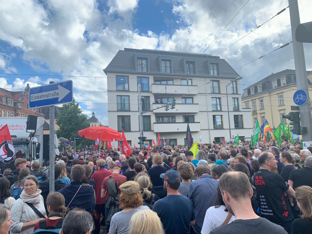 Foto der Solidaritätsaktion am Pohlandplatz