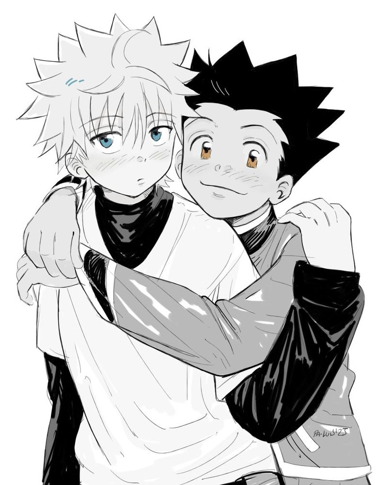 Gon hugging Killua