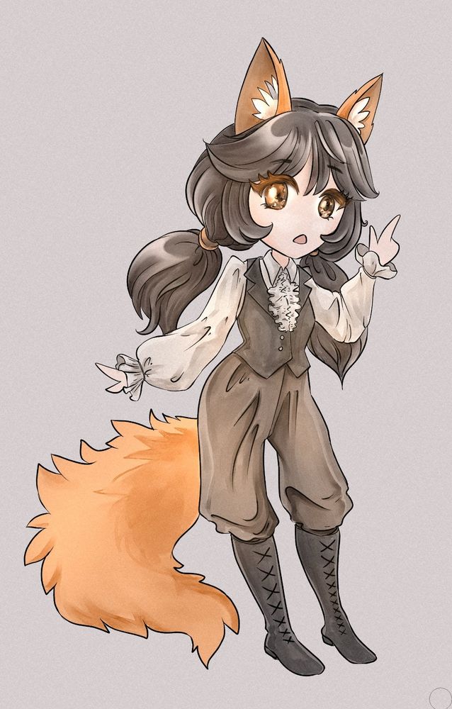 Chibi fox girl illustration
