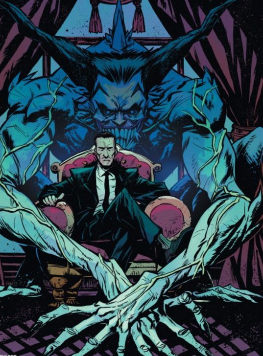 Absolute Joker sitting on his throne by Sanford Greene