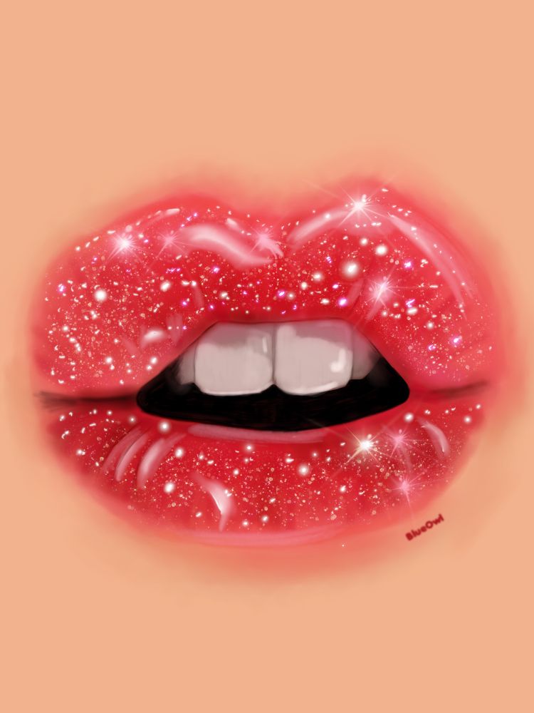 Glossy lips with sparkles ✨ 