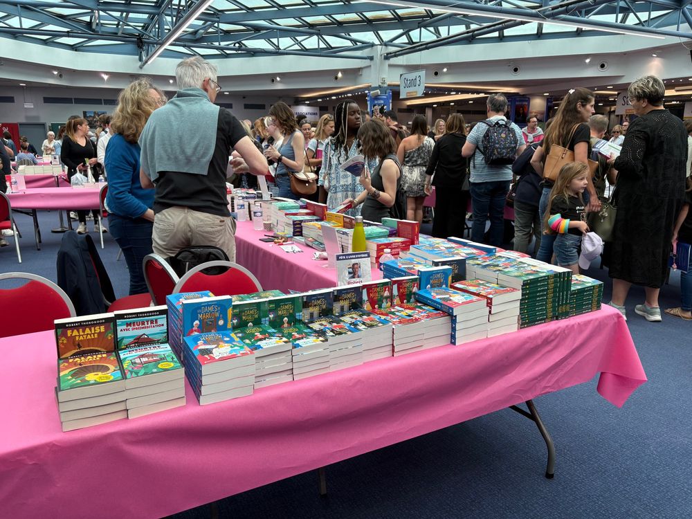 Robert's stall of books before the bedlam starts