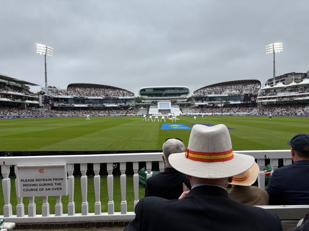 A view of a cricket match at lords between Australia and South Africa