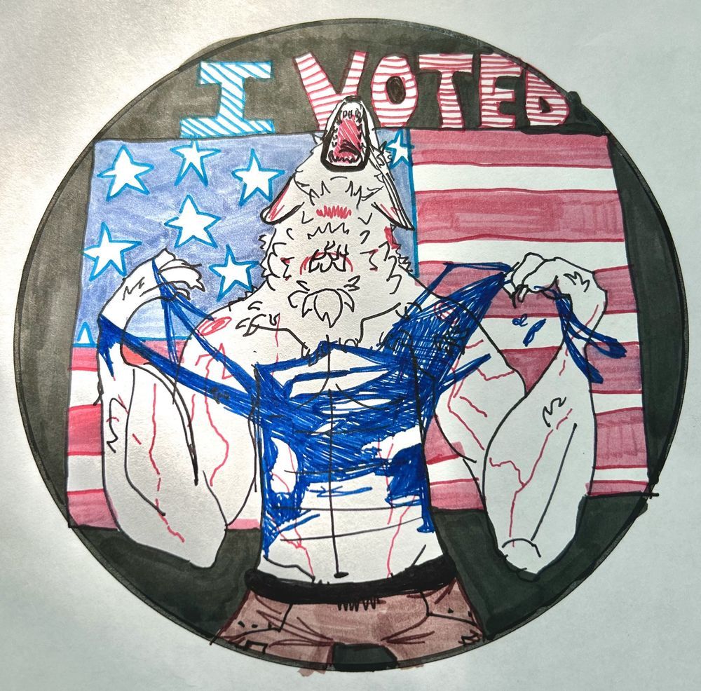 Middle Schooler Wins “I Voted” Sticker Contest With Unhinged Werewolf Design