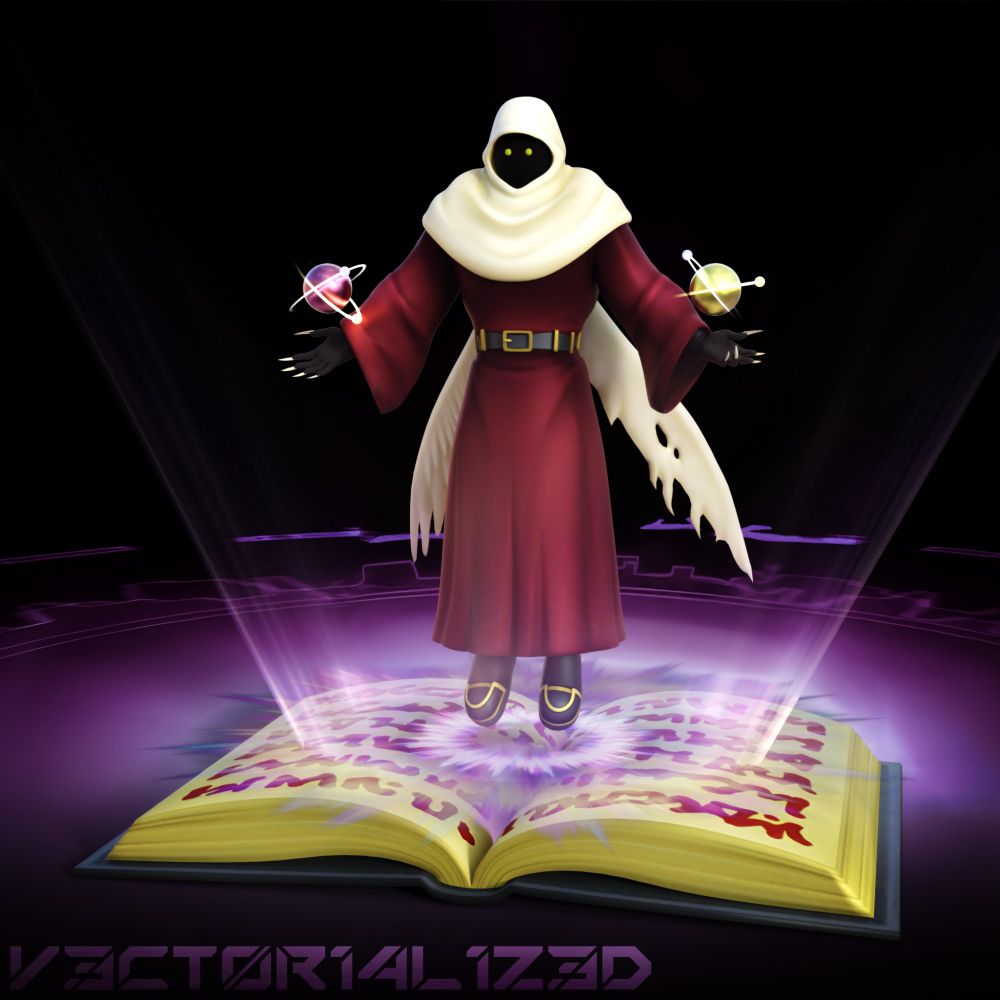 SUBJECT: Wisemon from Digimon Story Cyber Sleuth.