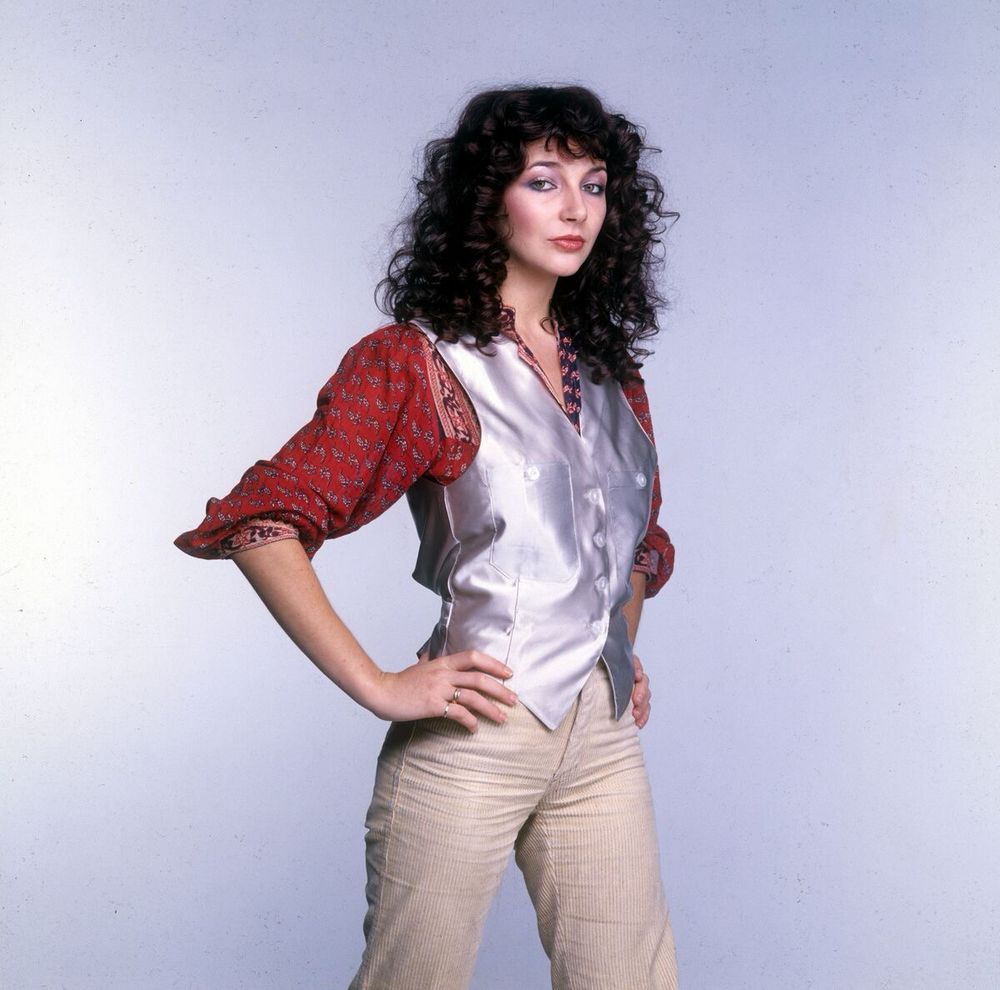 Kate Bush with her hands on her hips looking effortlessly cooler than anyone, ever. 
