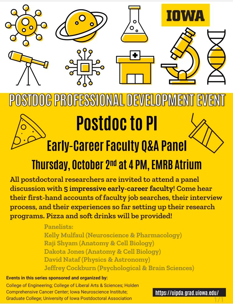 Flyer for the Postdoc to PI panel