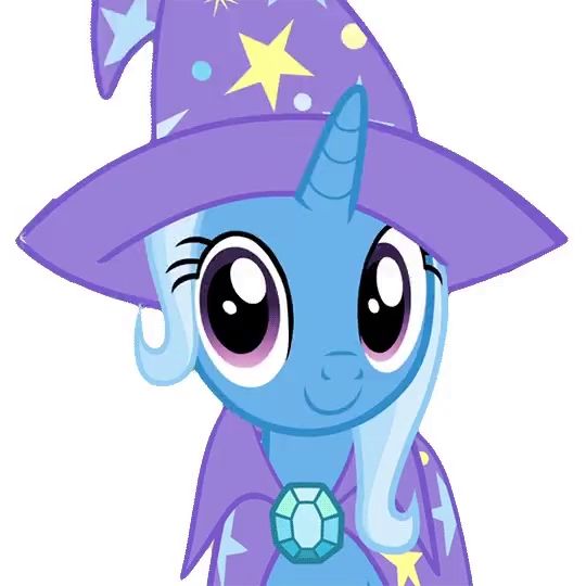 a blue unicorn wearing a purple wizard hat