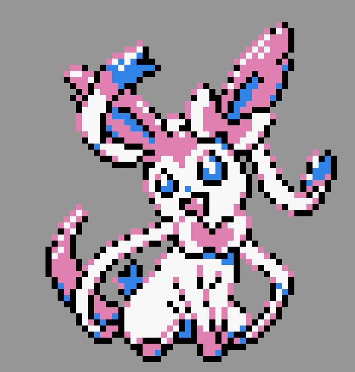 pixel art of sylveon in pokemon gold/silver style
