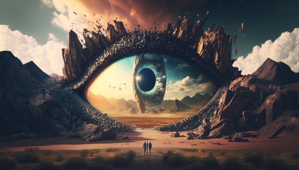 inspirational quotes with surreal, fantastic landscapes