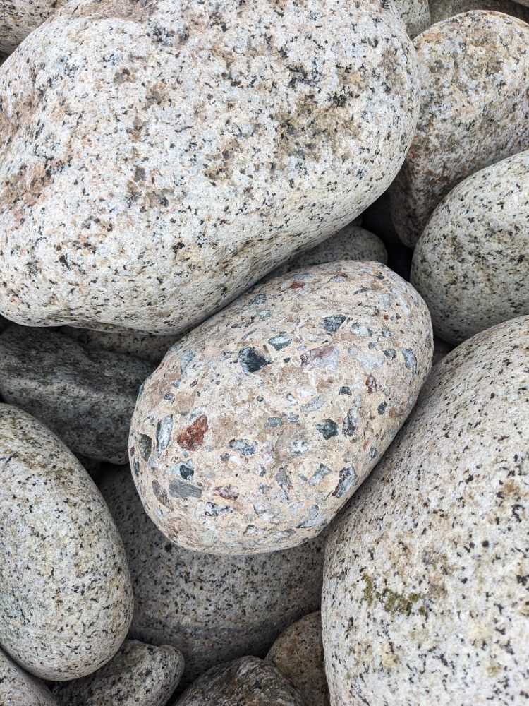 A photo of what looks like perfect pebbles zoomed in - but is actually some pretty large rocks. 