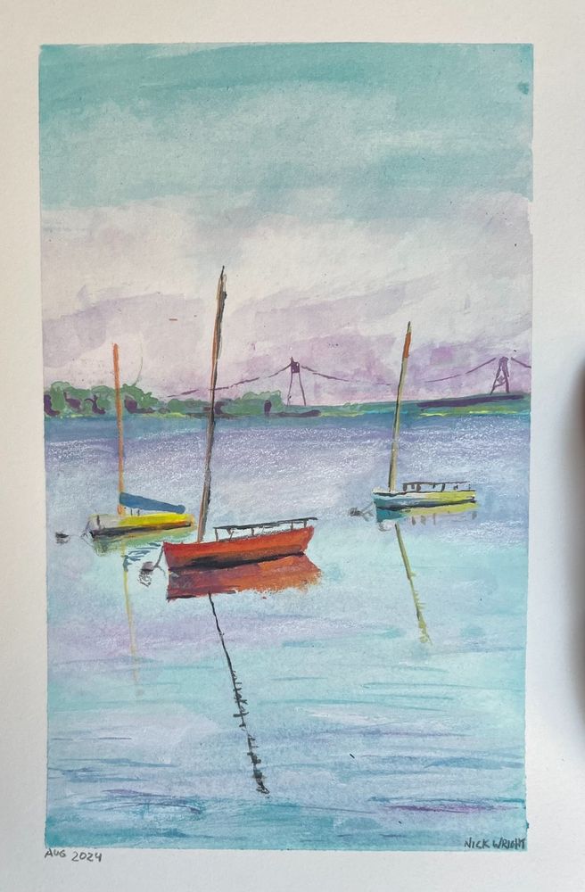 Painting of 3 sail boats