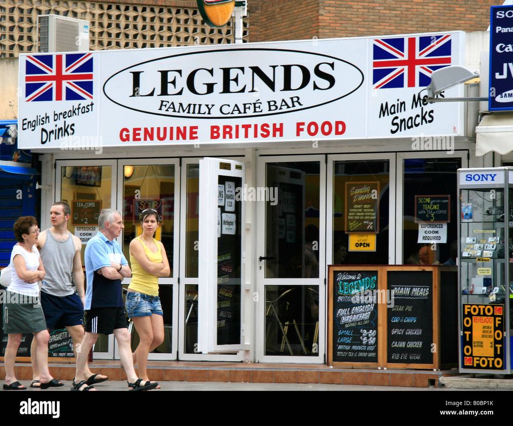 Legends Family Cafe bar. An English eatery in Spain.
