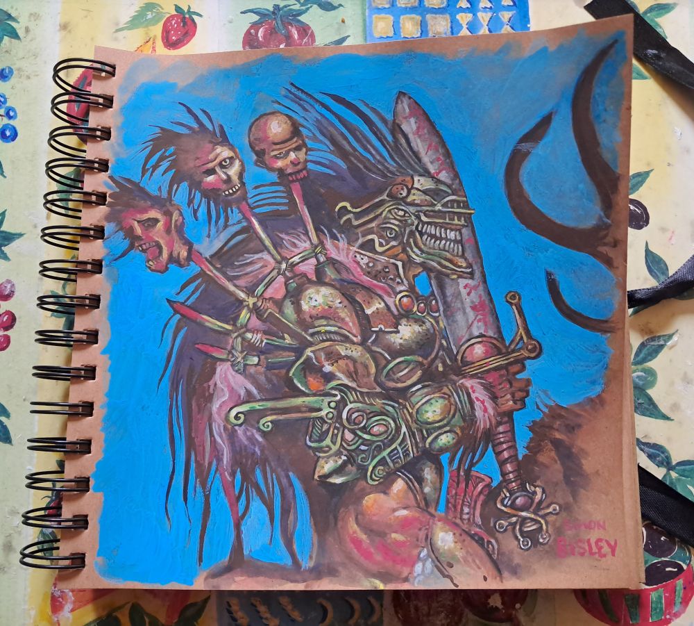 Gouache study from Simon Bisley's Slaine The Horned God.