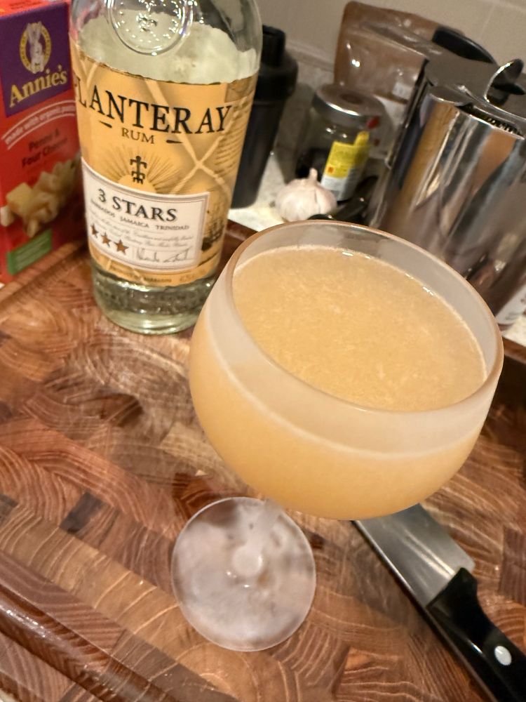 A beautiful cocktail excellently prepared as above inside the bottle of planteray 3 star rum used 