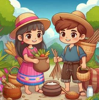 people gathering things