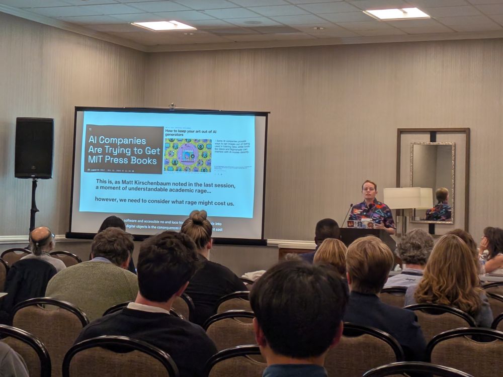 Anastasia Salter giving talk at MLA 2025