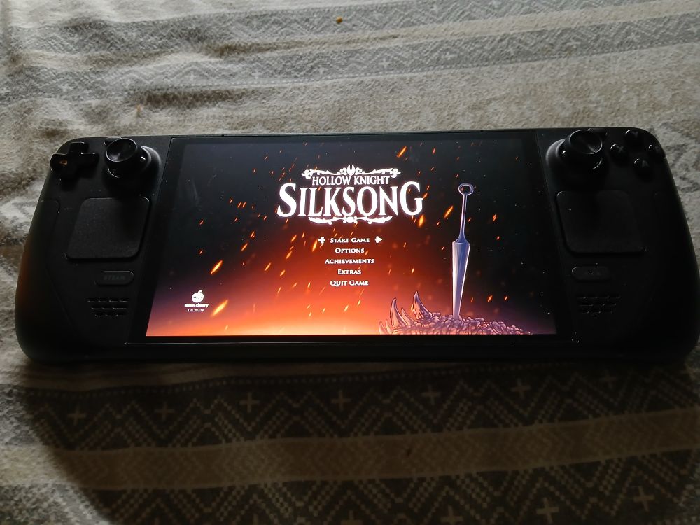 Hollow knight: Silksong running on a steam deck