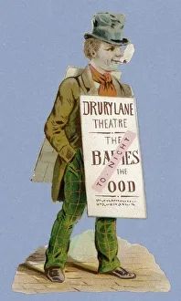 En teckning av en sandwichman. 