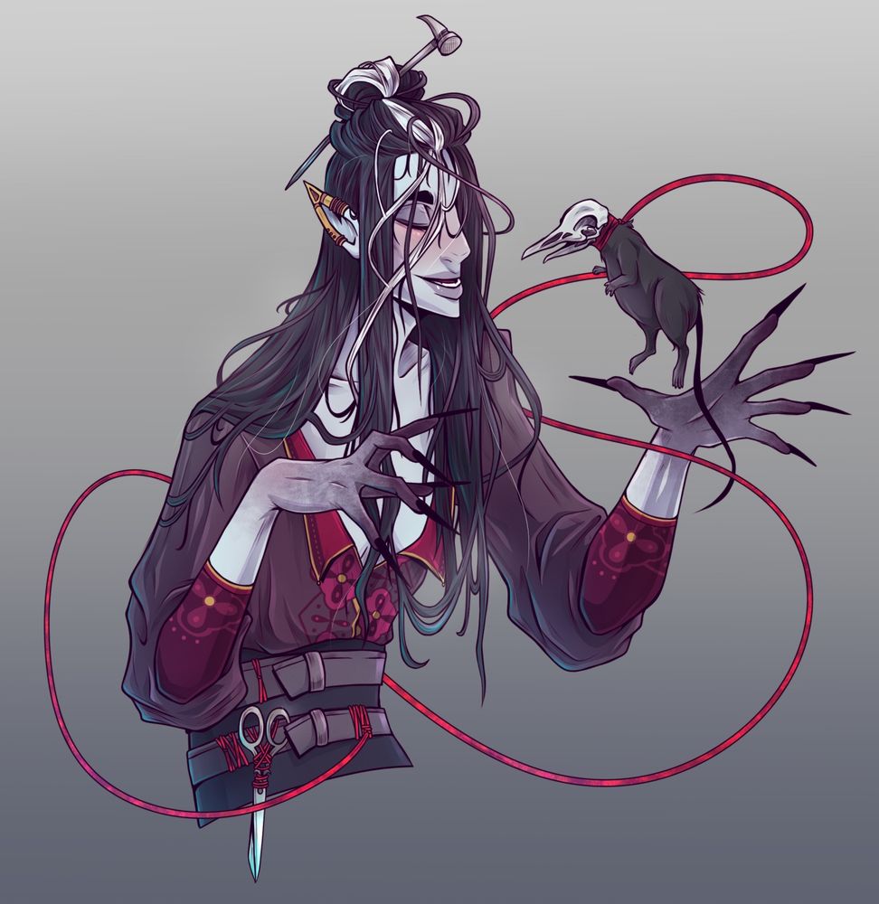 Illustration of Critical Role's Laudna and Pate. 