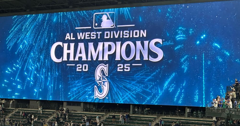 big screen at t mobile “al west champions”
