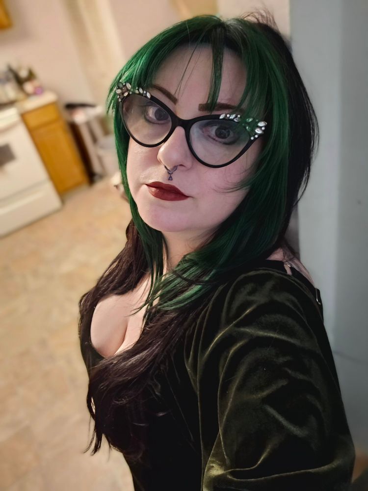 Green haired lady