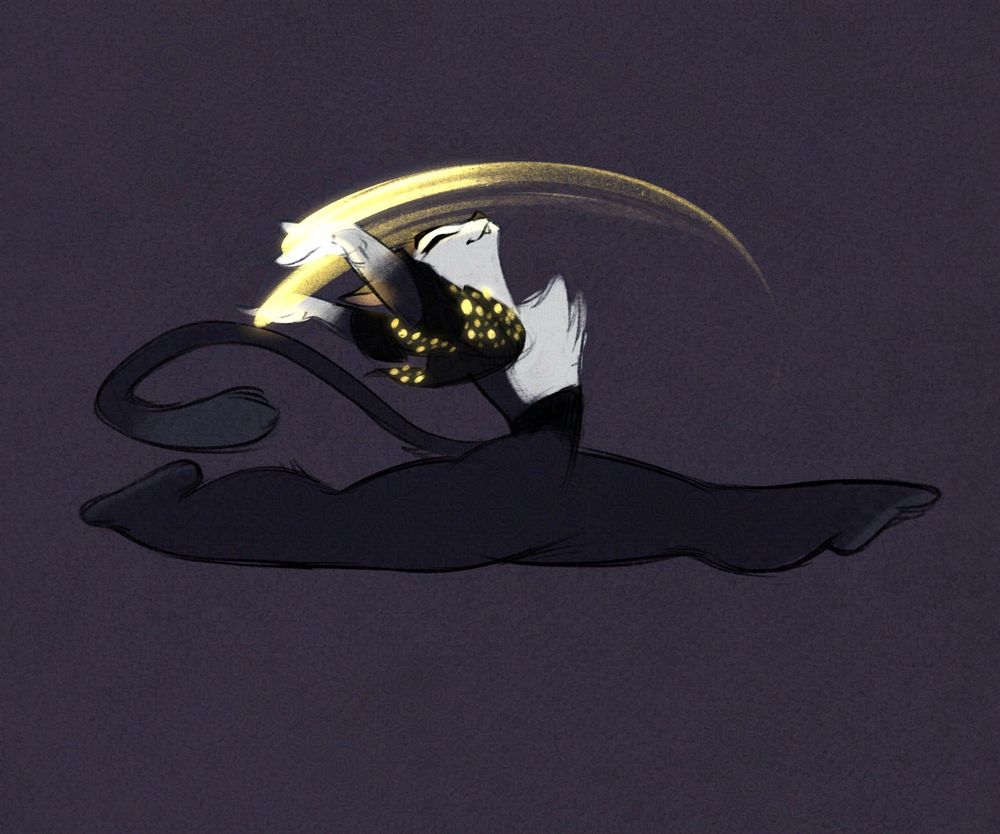 Mister Mistoffolees does a perfect split leap in the air and waves his arms, his hands leaving a trail of glowing magic