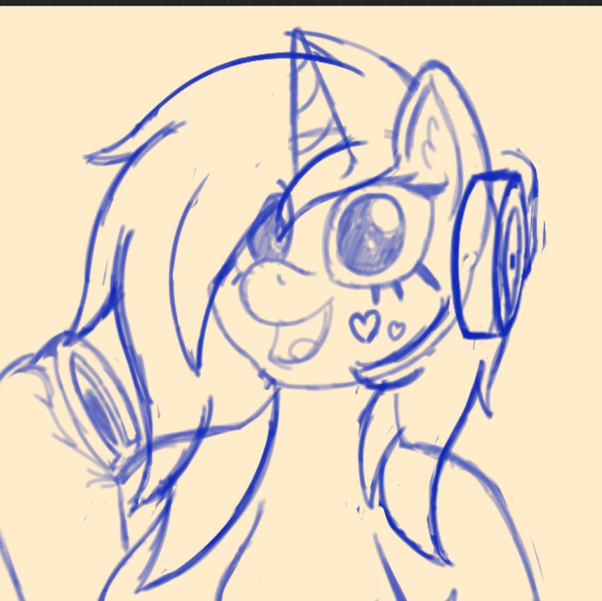 A WIP sketch of a chubby anthro Heartbeat.