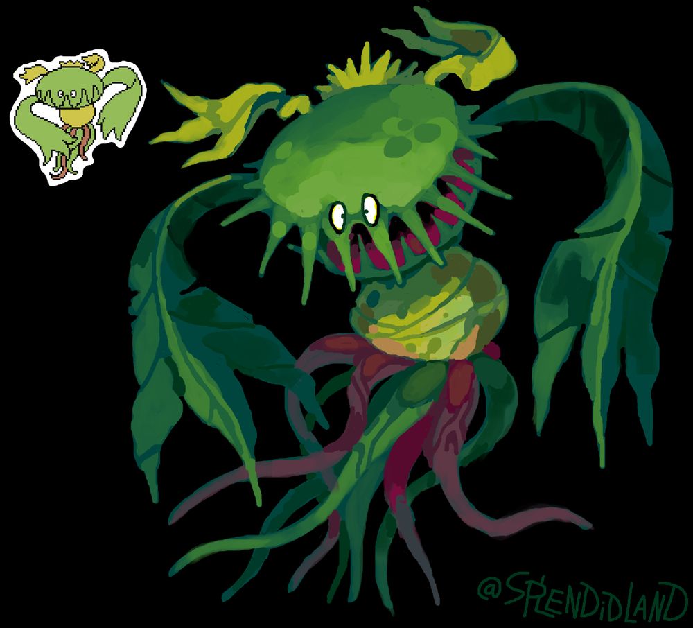 painting of the beta version of Carnivine