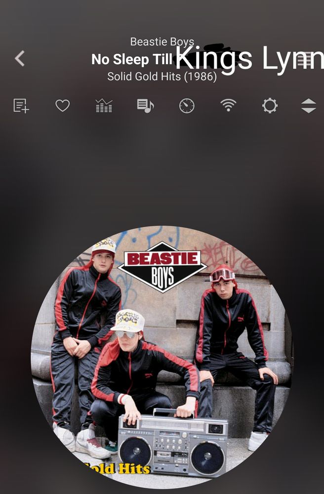 Beastie boys track listing showing No Sleep til Brooklyn as No Sleep til Kings Lynn. 