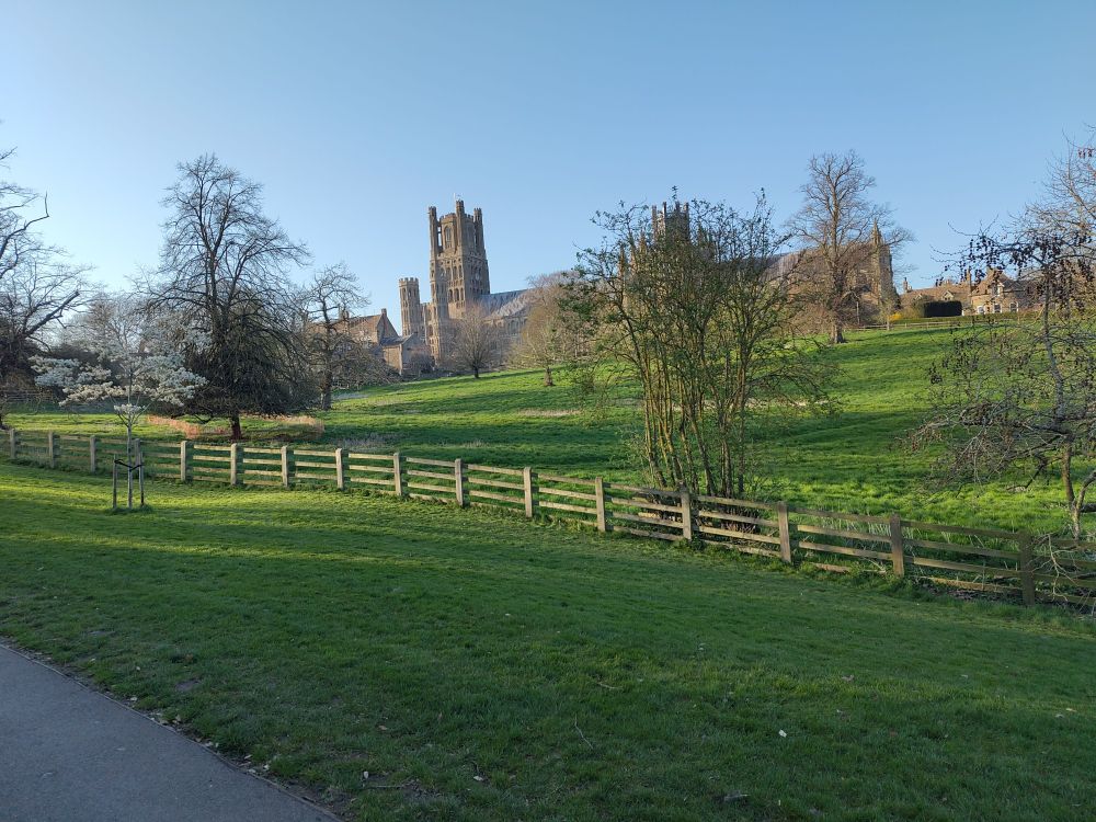 Ely cathedral on what passes for a hill. 