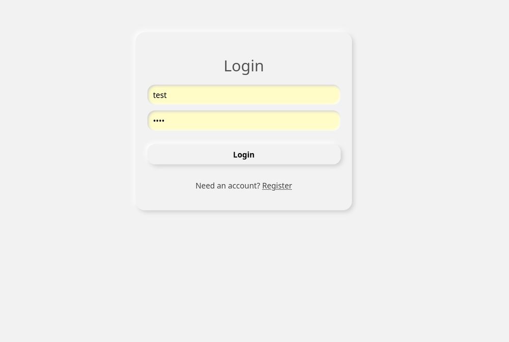 A login screen