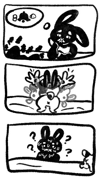 Comic of a bunny that just wants taco bell and is viciously licked to death. Me is bunny.