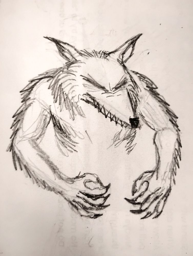 Doodle of a werewolf.
