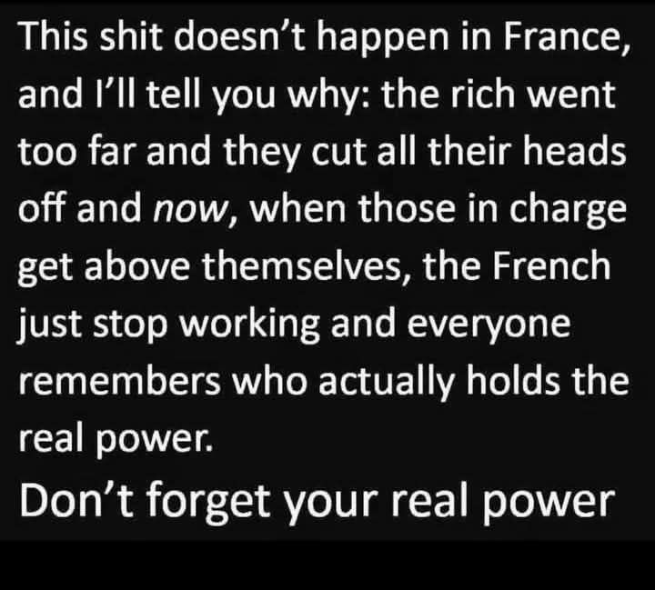 Let's be like France. Let's show the extremely rich we mean business.