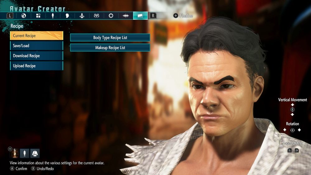 A screenshot of Street Fighter 6's avatar creator
With an attempt to make Segata Sanshiro's face with the game's options