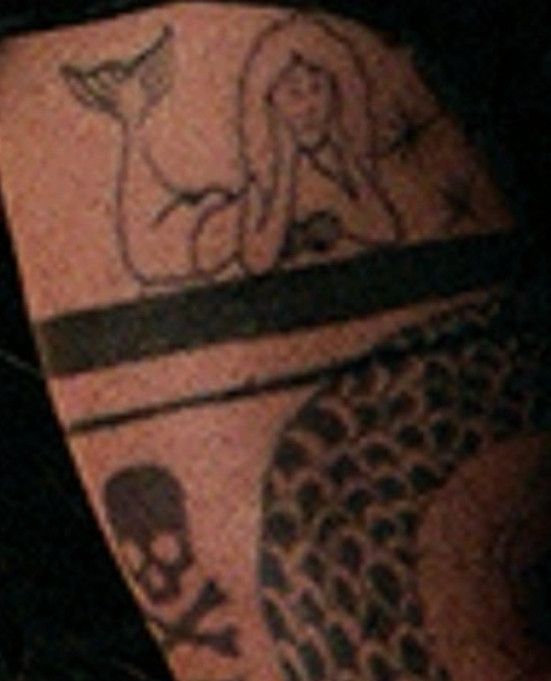 Ed Teach's mermaid tattoo