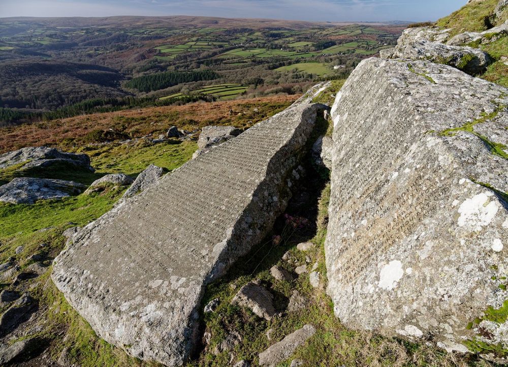 Photo of the Ten Commandments Stone, Dartmoor