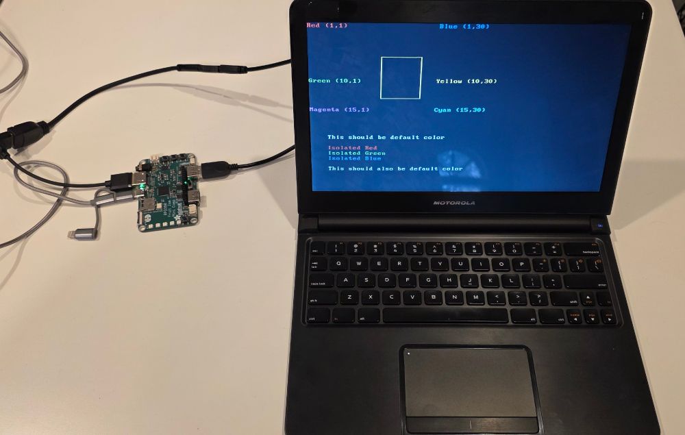 The Motorola Atrix dock from 2011 makes a great display and (hopefully) keyboard for the upcoming Adafruit Fruit Jam. Testing ongoing.