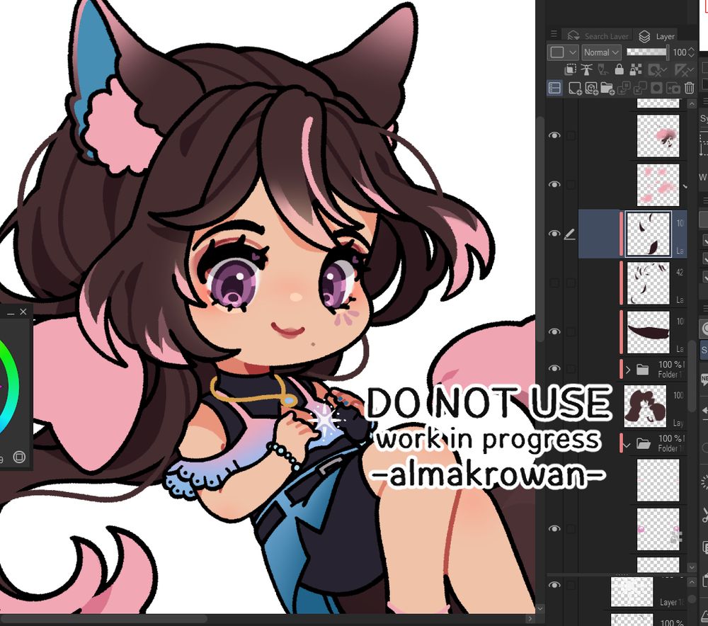 A half-rendered chibi illustration of Sou's OC!