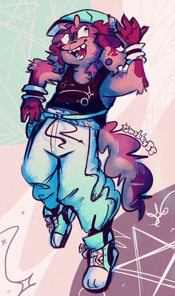 a character of Dazilumes persona!!! simple full render full body portrait. the characters a dog with some athletic clothing on