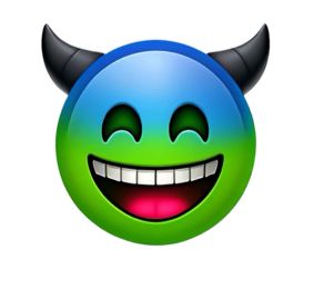 A monster/devil laughing emoji