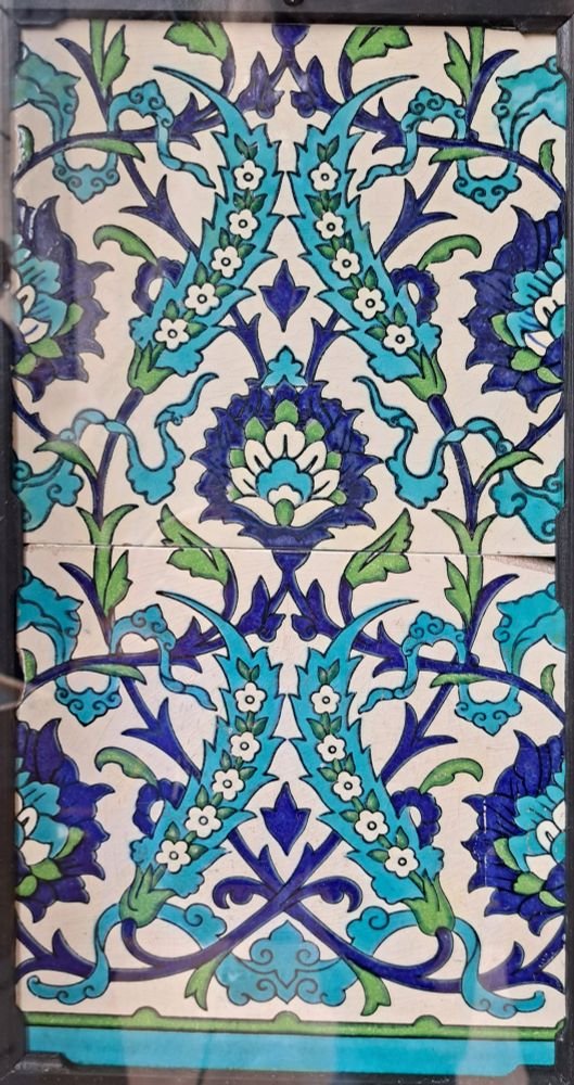 Blue and green floral intertwine