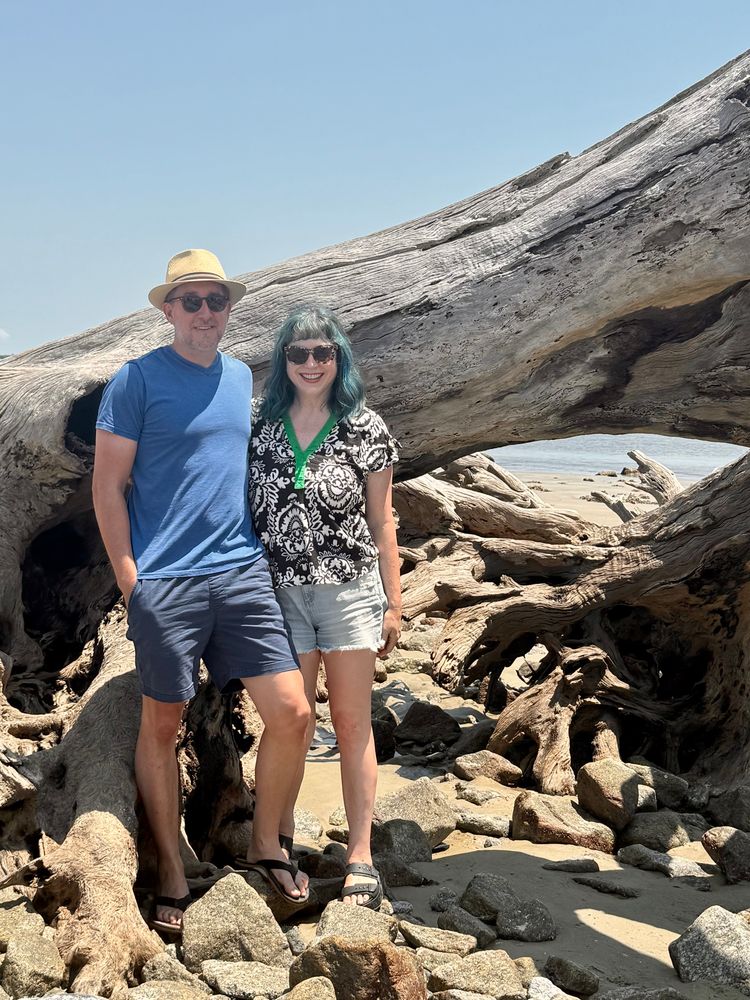 Josh and me next to a driftwood tree