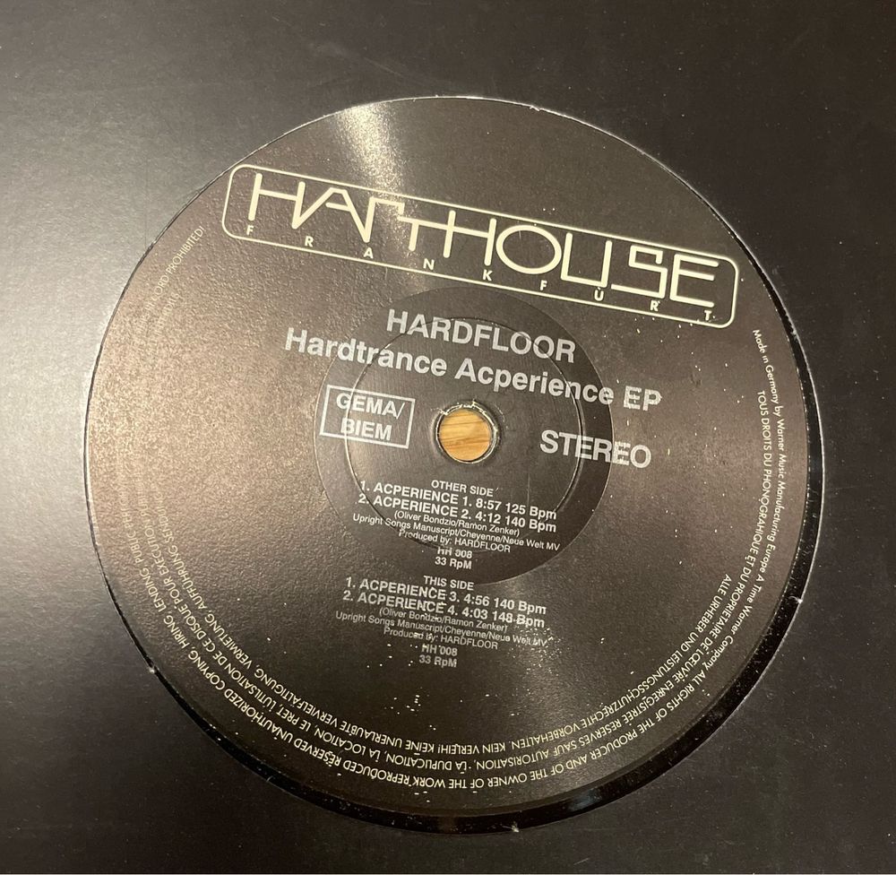 Hardfloor 12” - Hardtrance Acperience EP label